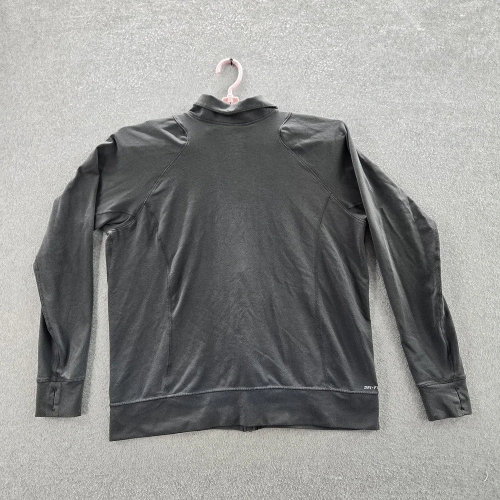 Nike Women Jacket XL Black Track Dri-Fit‎ Activewear Logo Zipper Long Sleeve